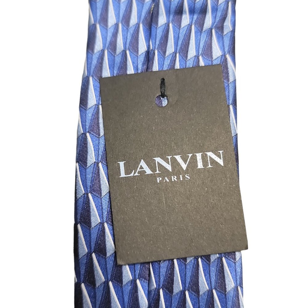Lanvin Paris Multiple Blues Silk Tie - Picture 3 of 5
